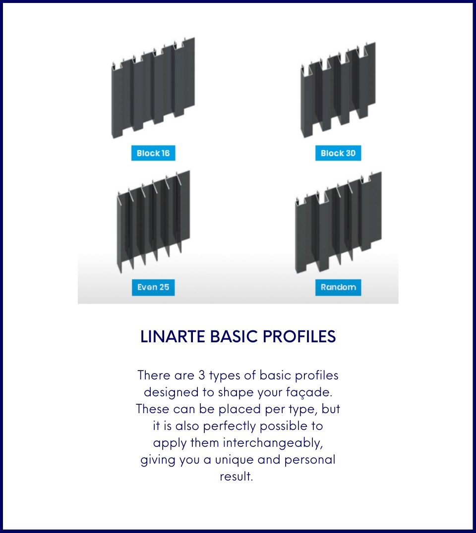 an image showcasing the basic profiles of the linarte cladding