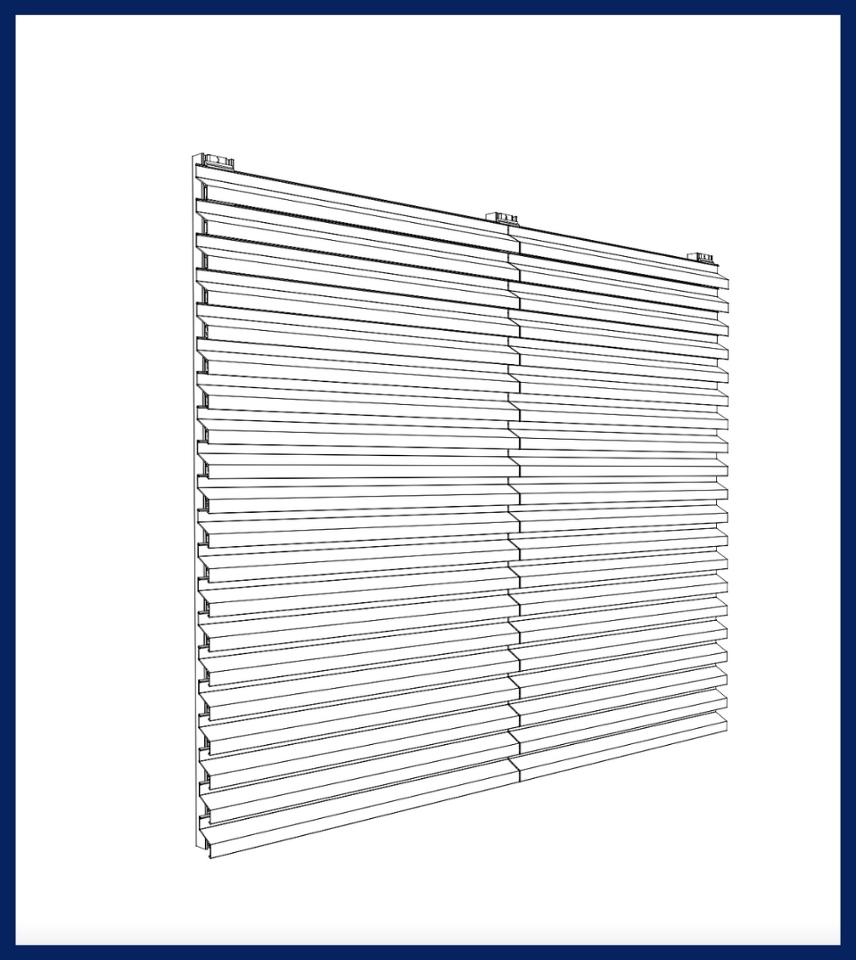 sketchup image of the linarte facade cladding element