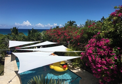 Heavy-duty commercial grade shade sail for large-scale sun protection