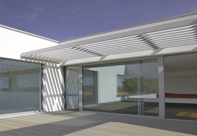 Horizontal Aluminum Shutters attached to a home