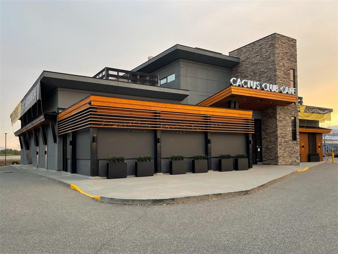 Cactus Club restaurant patio enclosed with screens Cactus Club restaurant patio enclosed with screens