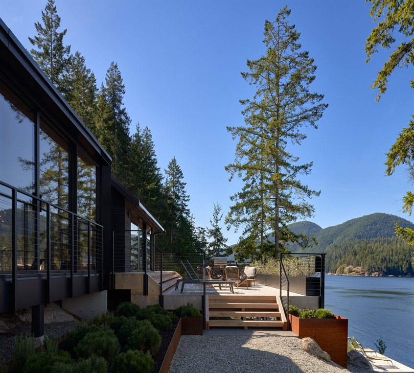 Waterfront deck at the Egmont retreat
