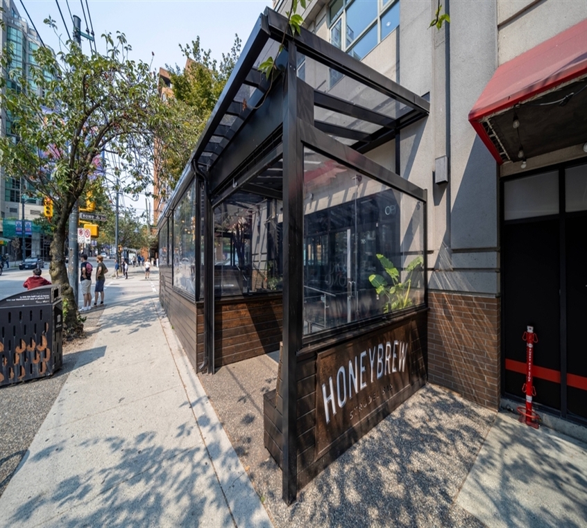 Entrance view of Honeybrew Restaurant in Vancouver