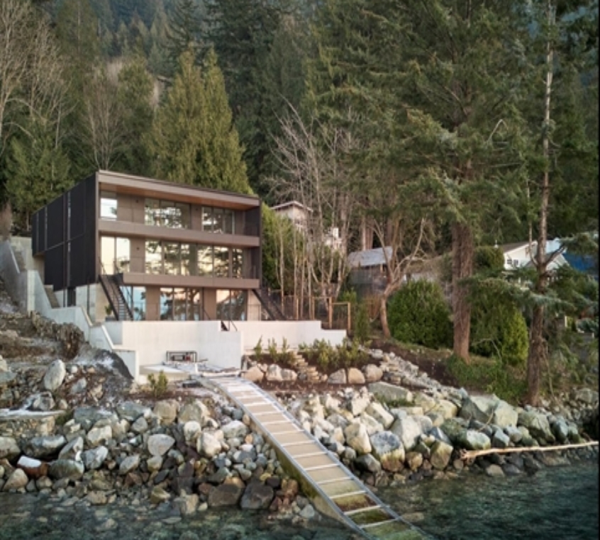Vertical cladding system installed on home Vertical cladding system installed on home