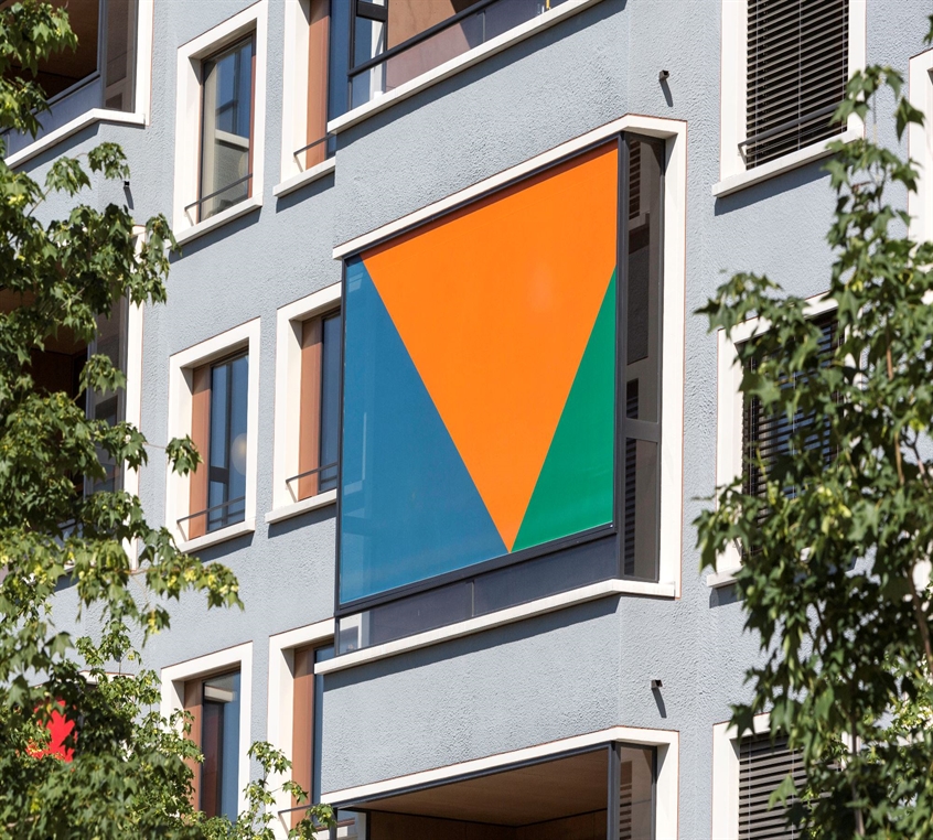 Screen in geometric shapes provides shade Screen in geometric shapes provides shade