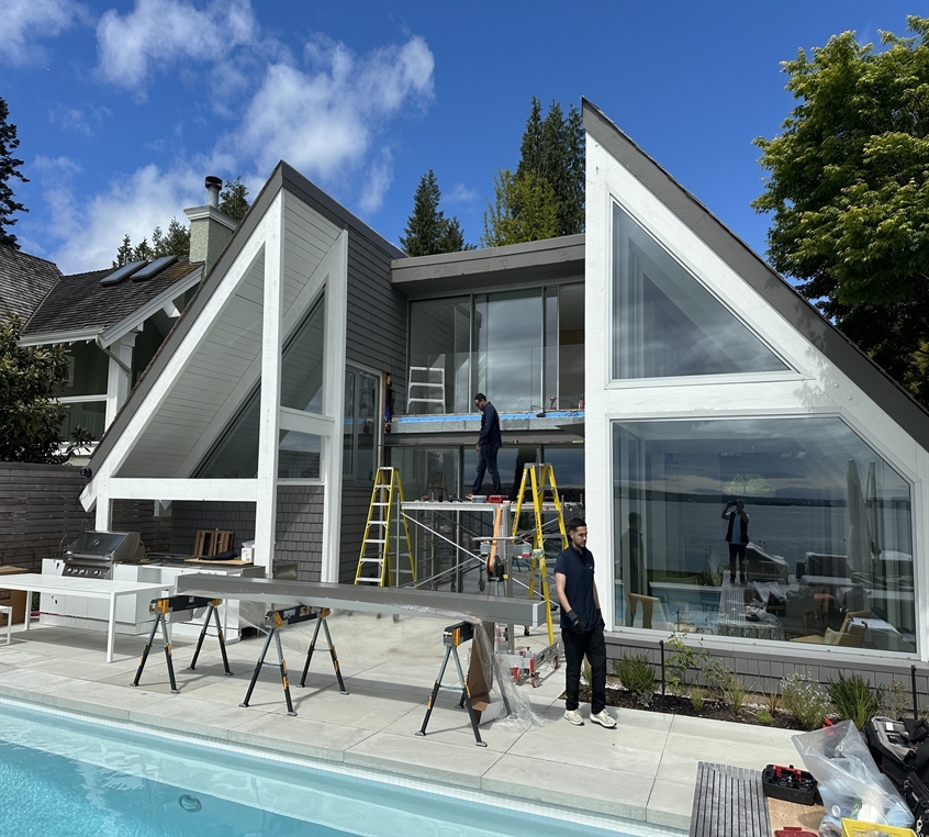 Behind the scenes installing a retractable awning