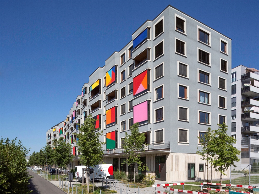 Colourful screens brighten a student residence 